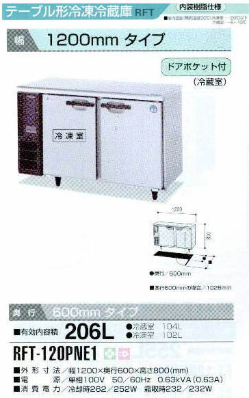 ホシザキ RFT-120PNE1 : MDS01 【新品・中古品・アウトレット厨房厨房 